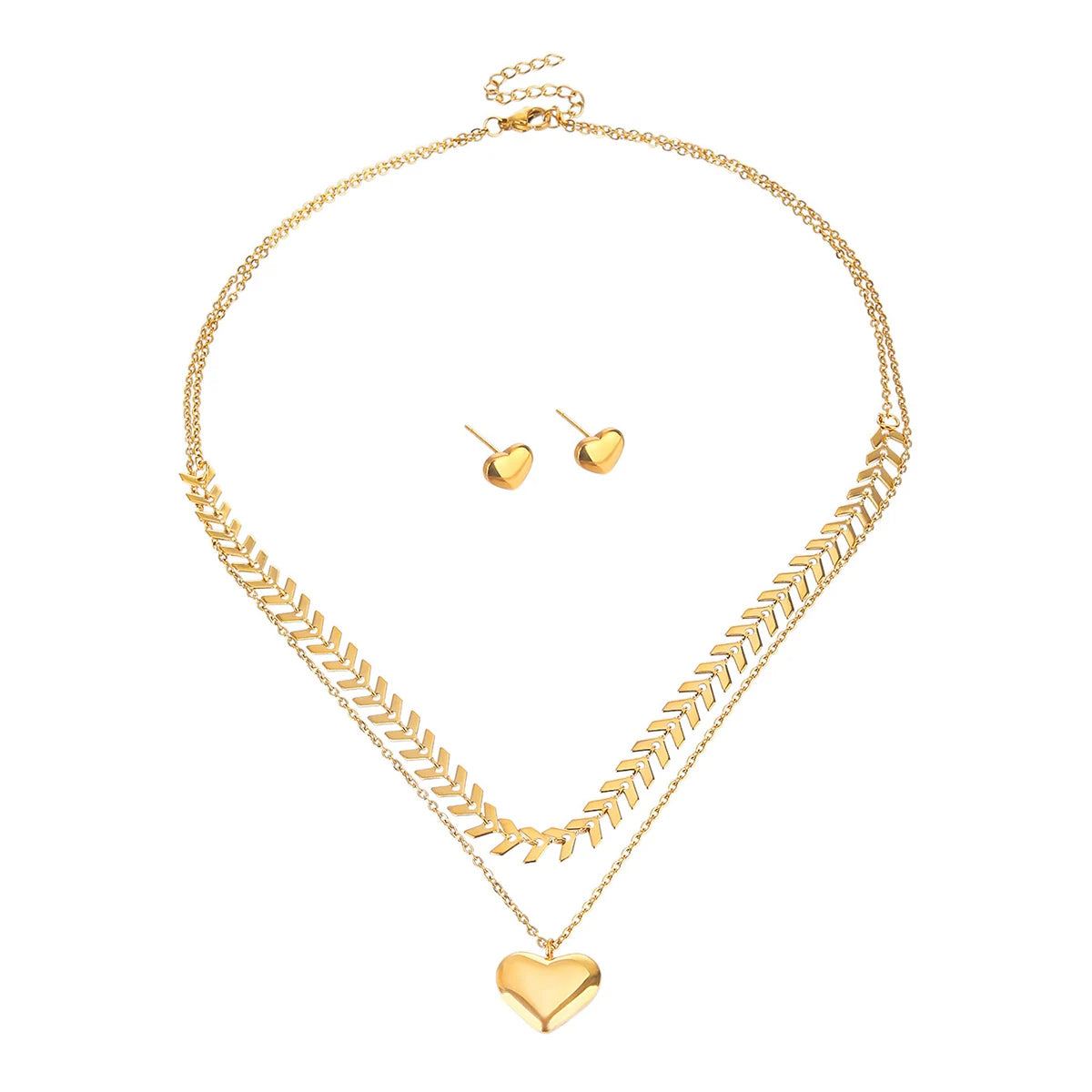 Conjunto Coração dourado (3 peças)