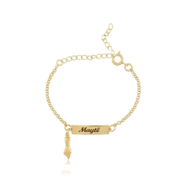 Pulseira infantil personalizada com figa