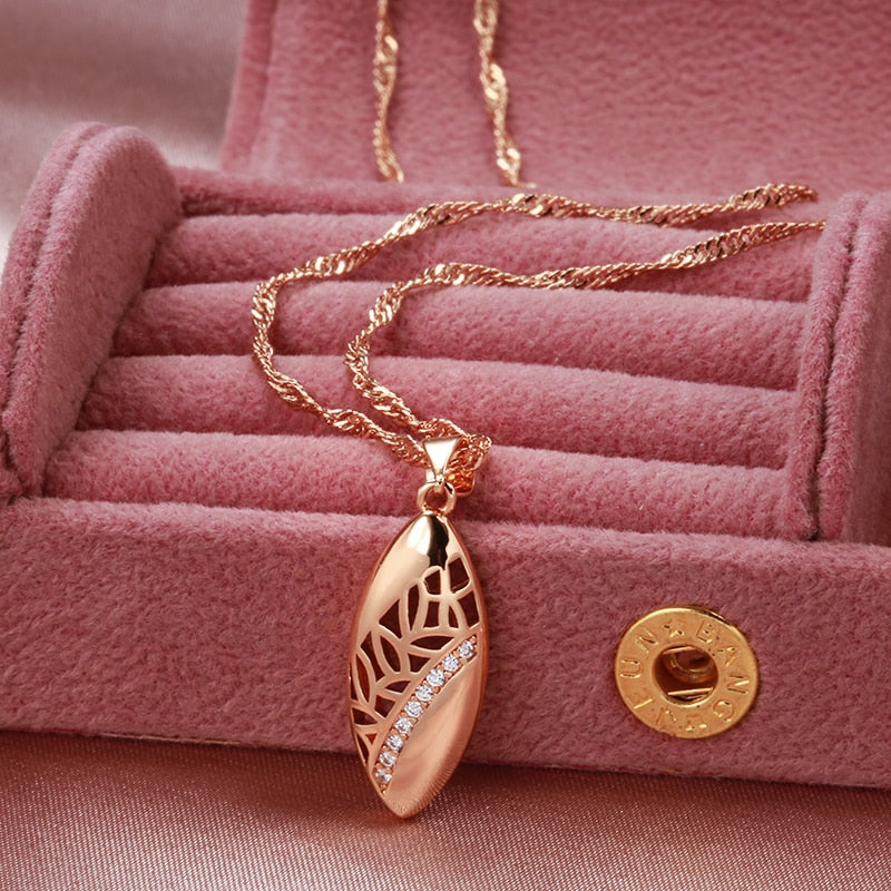 Conjunto Feminino Folha Ouro Rose 585