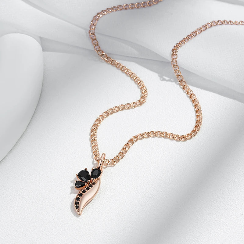 Colar Gota Negra - Ouro Rose 585 - Coleção 2025.2