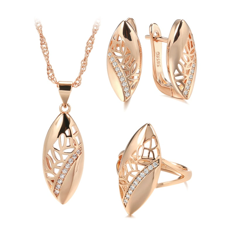 Conjunto Feminino Folha Ouro Rose 585