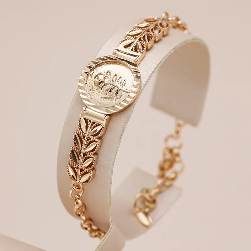Bracelete Ouro Rose 585 Encanto Floral