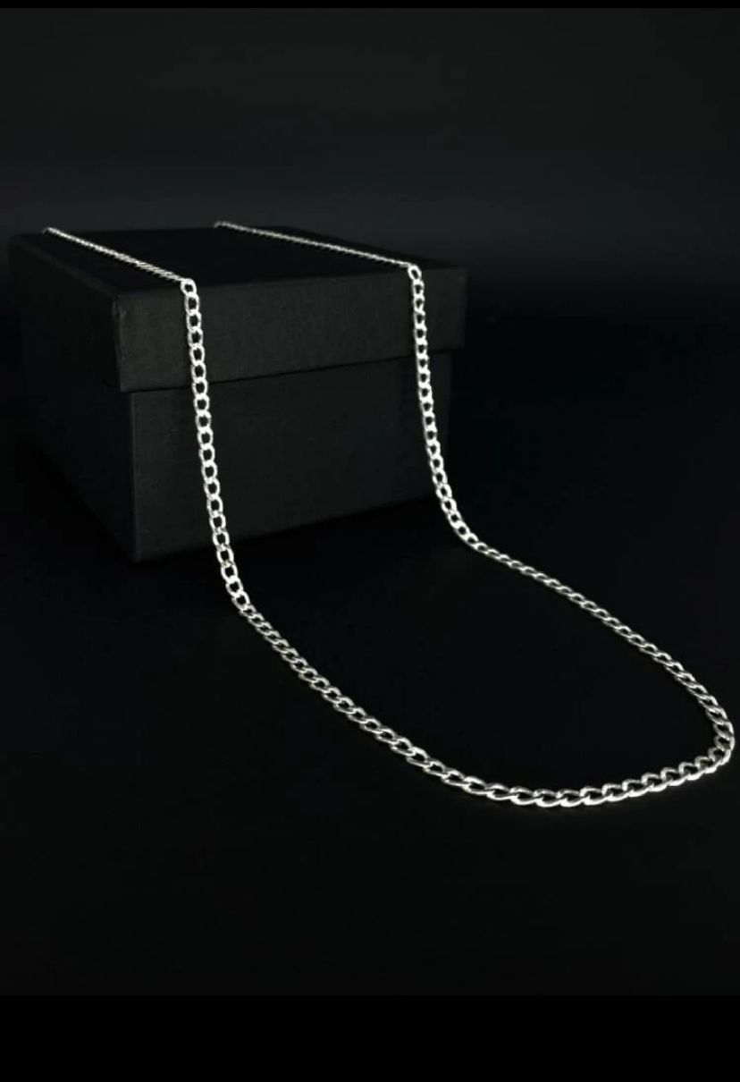 Corrente prata 925 elo grumet 3mm 70cm