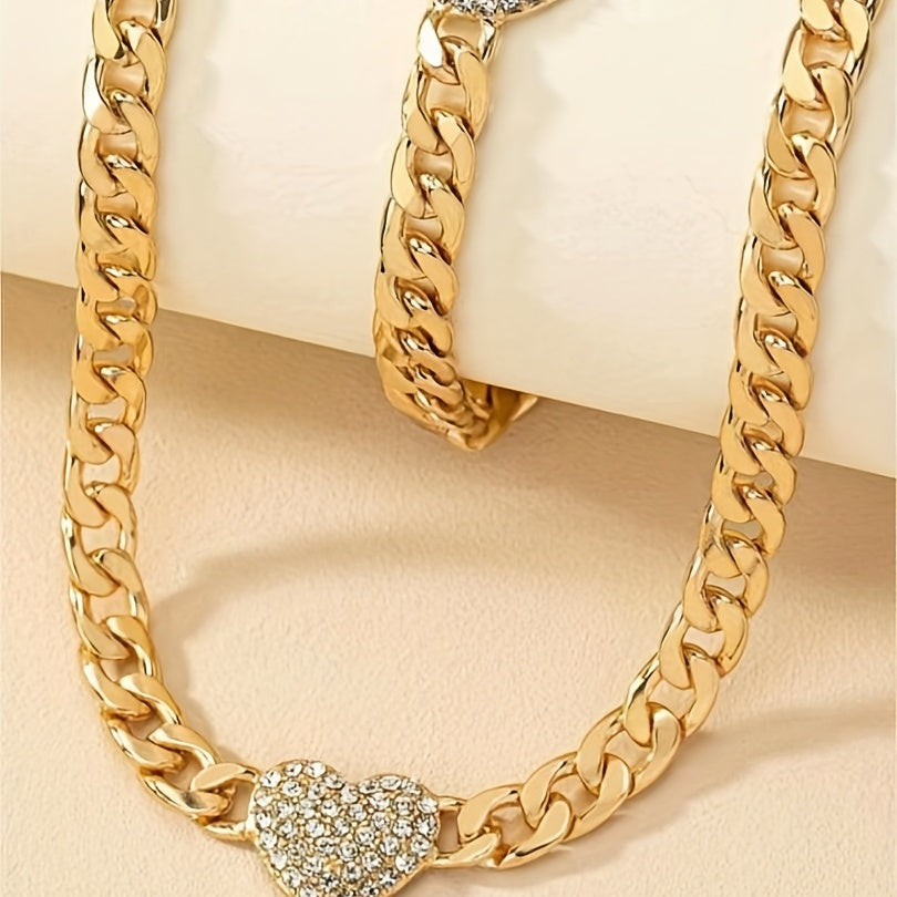 Conjunto de joias colar e pulseira banhado a ouro 14k