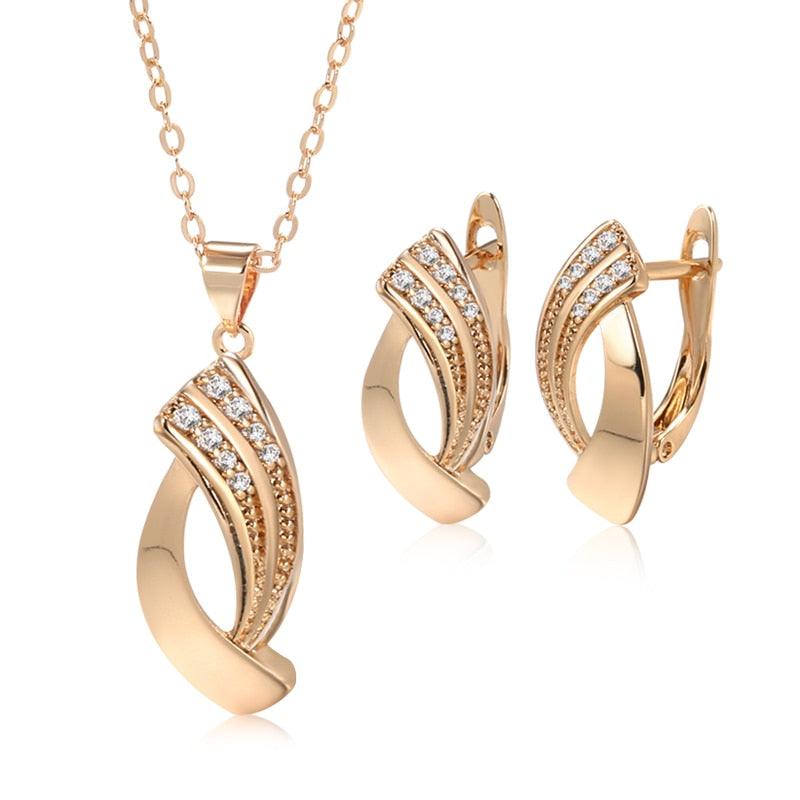 Conjunto Kinel ouro rosa 585 - Basttino