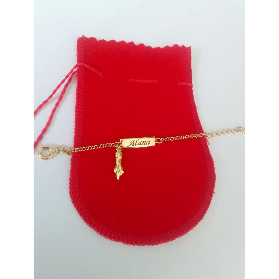 Pulseira infantil personalizada com figa