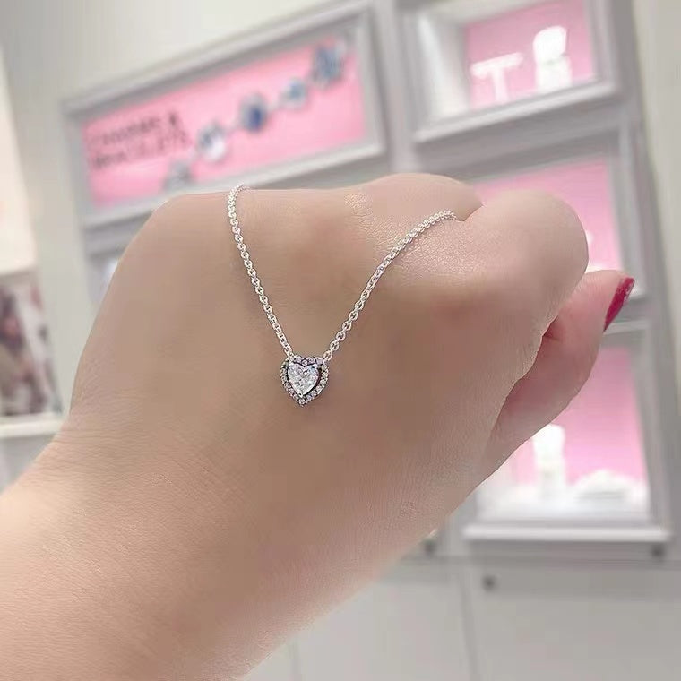 Colar de coração pandora prata 925