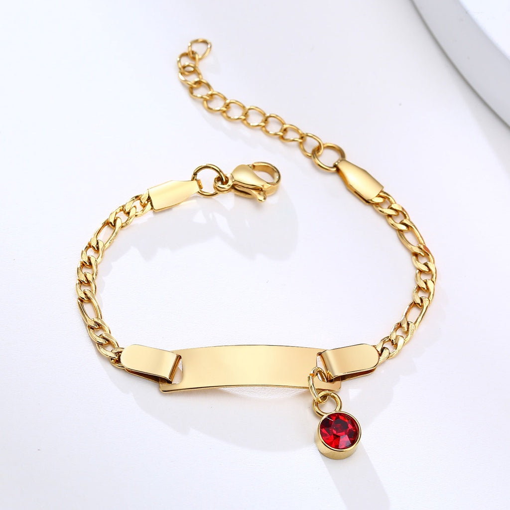 Pulseira personalizada com pingente de pedra (0 a 4 anos)