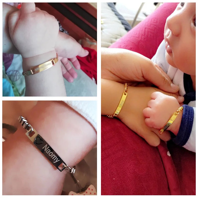 Pulseira infantil modelo coração (0 a 4 anos) (5 a 12 anos)