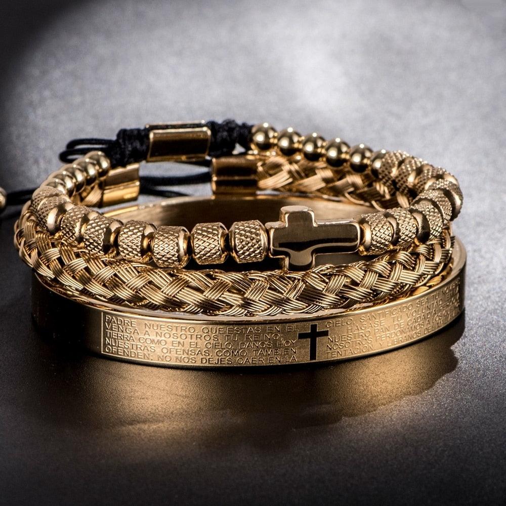 Conjunto de Braceletes Cruzados (Banhado 18k) - Basttino