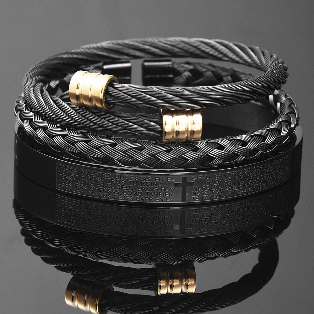 Conjunto de Braceletes Cruzados (Banhado 18k) - Basttino