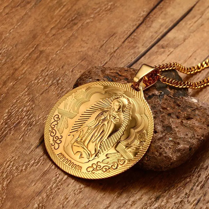 Colar masculino Virgem Maria