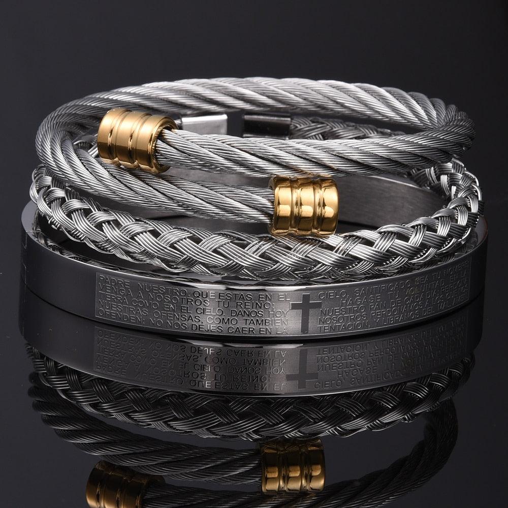 Conjunto de Braceletes Cruzados (Banhado 18k) - Basttino