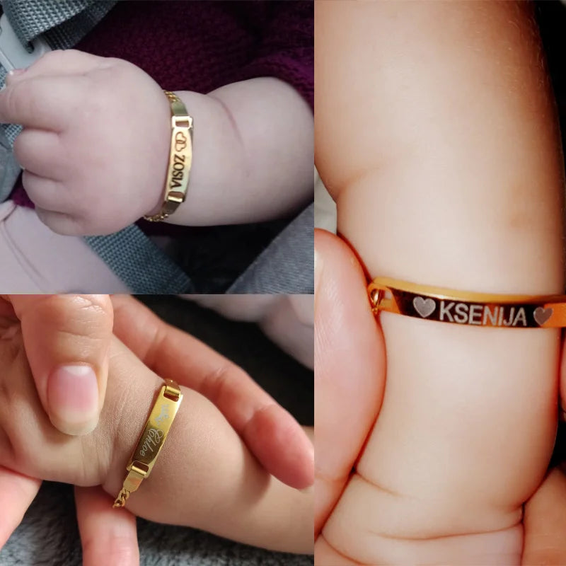 Pulseira infantil modelo coração (0 a 4 anos) (5 a 12 anos)