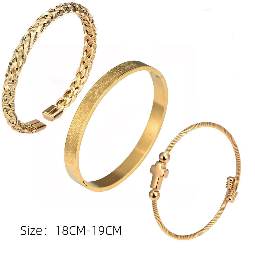 Conjunto de Braceletes Cruzados (Banhado 18k) - Basttino