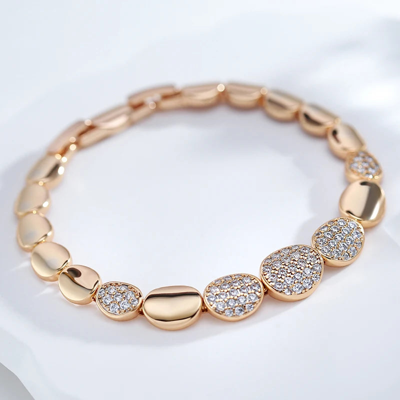 Bracelete Ouro Rose 585 Charme Sofisticado