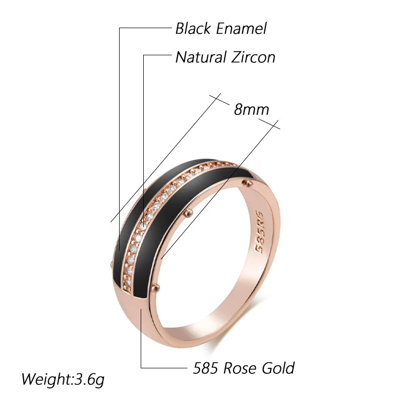 Anel obsidian - Ouro rose 585 - Coleção 2025.2