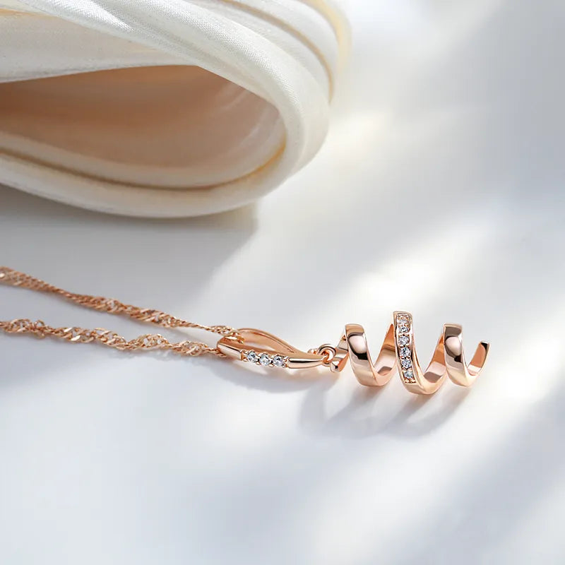 Colar Ouro Rose 585 Modelo Espiral
