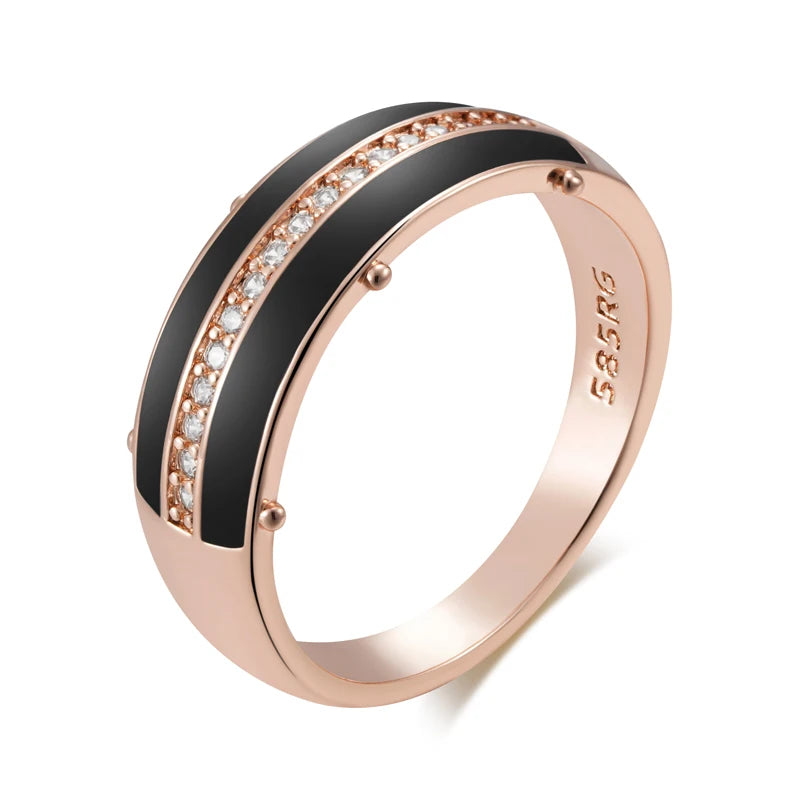 Anel obsidian - Ouro rose 585 - Coleção 2025.2