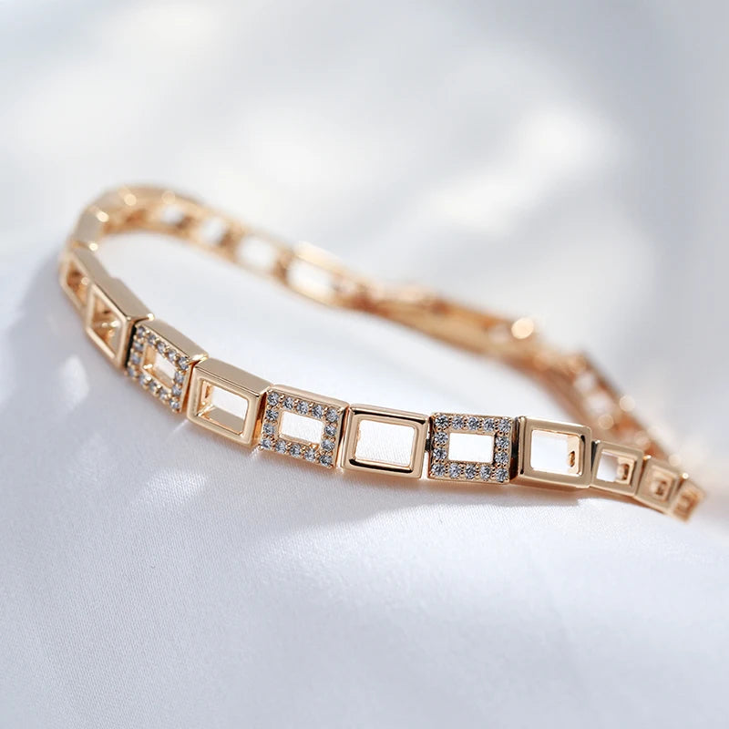 Bracelete Ouro Rose 585 Delicadeza Sutil