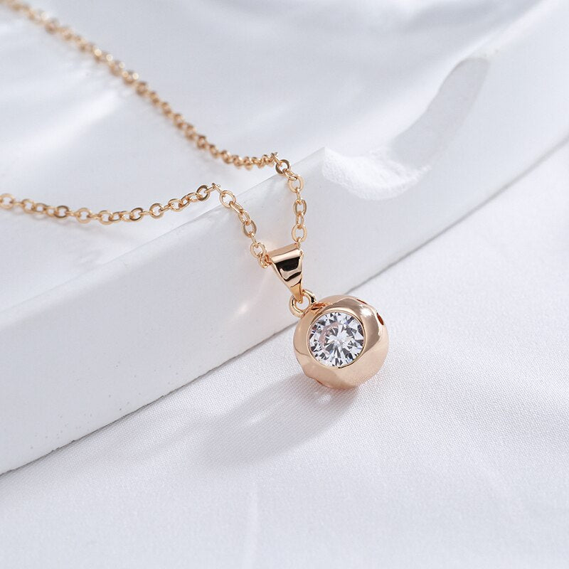 Conjunto Ouro Rose 585 Pingente Redondo