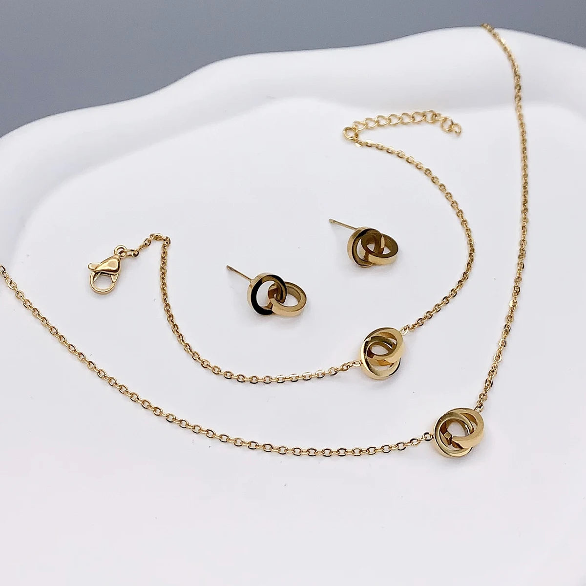 Conjunto anéis duplo (3 peças)