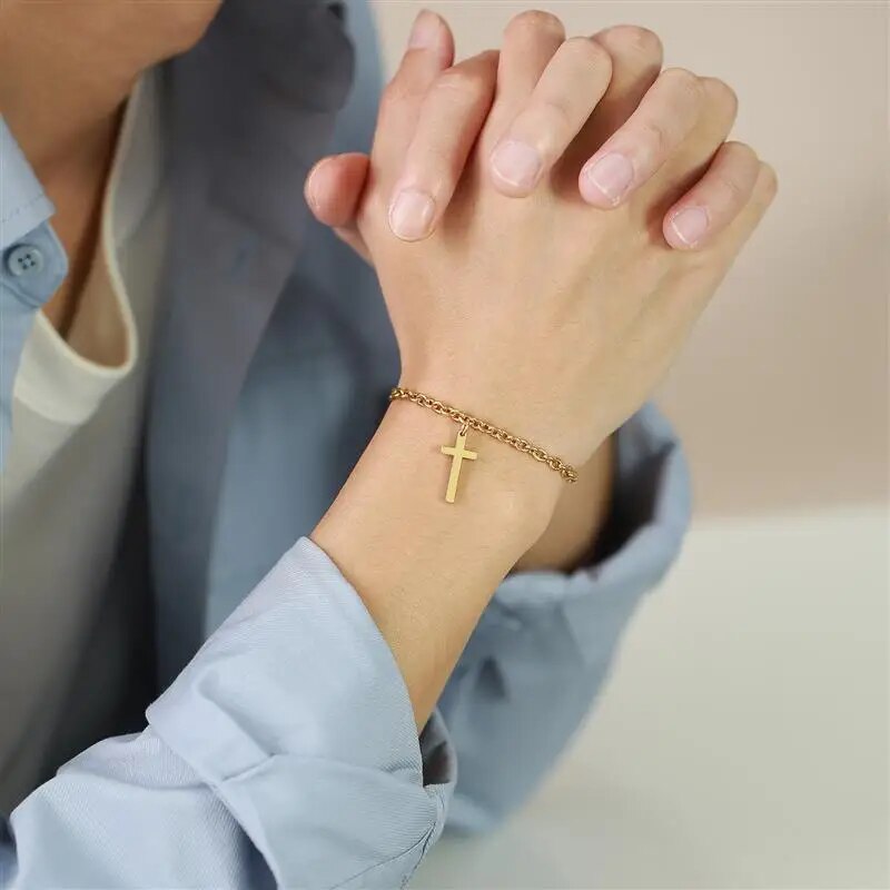 Pulseira Masculina com Crucifixo