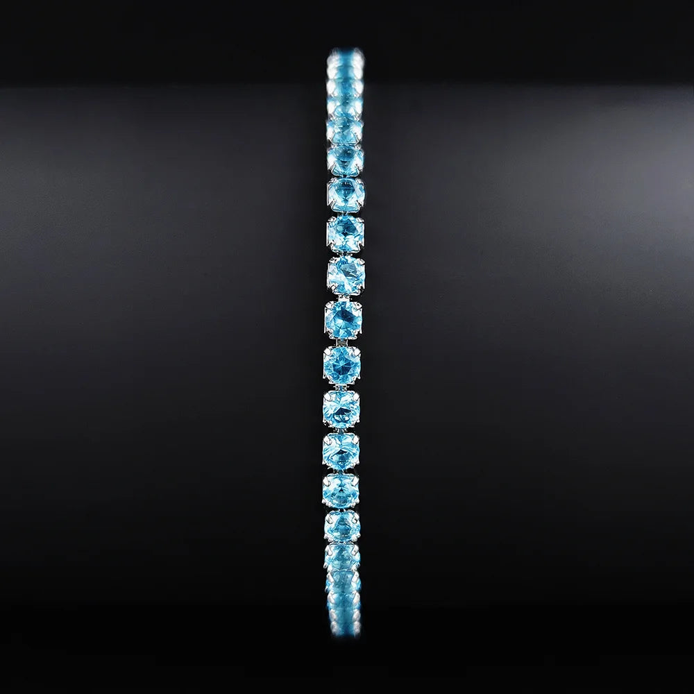 Pulseira Cravejada Turmalina Azul