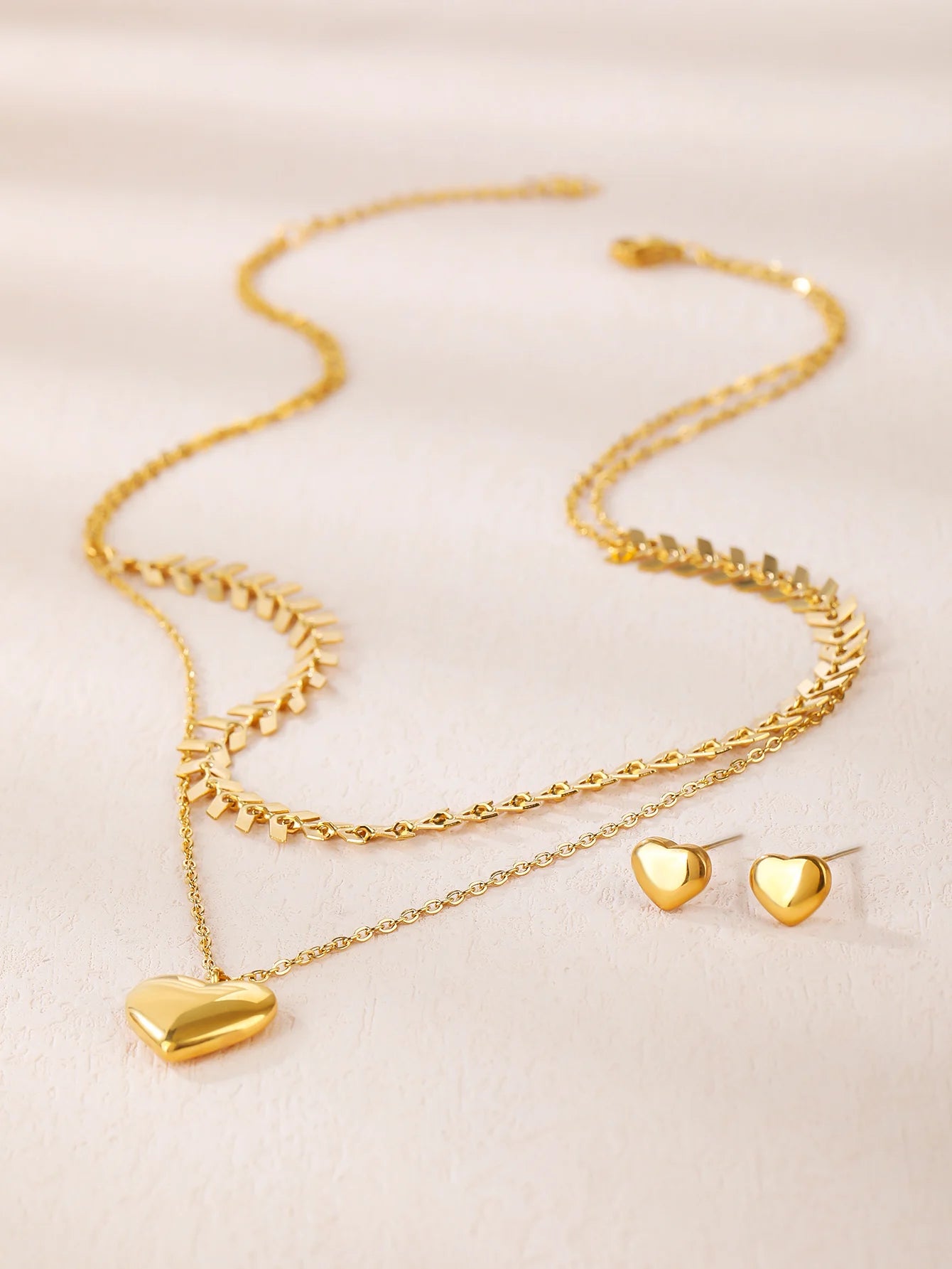 Conjunto Coração dourado (3 peças)
