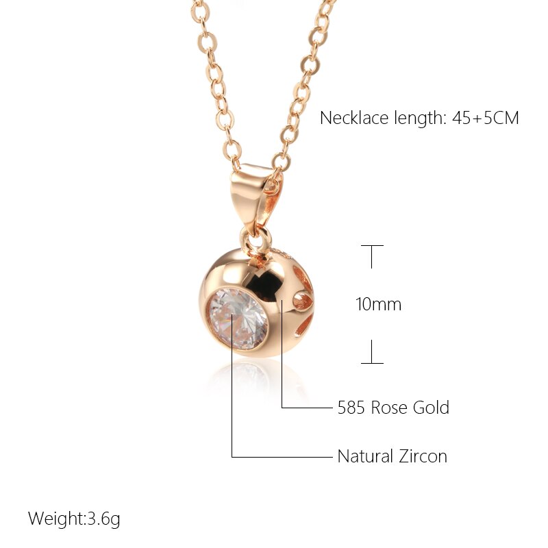 Conjunto Ouro Rose 585 Pingente Redondo