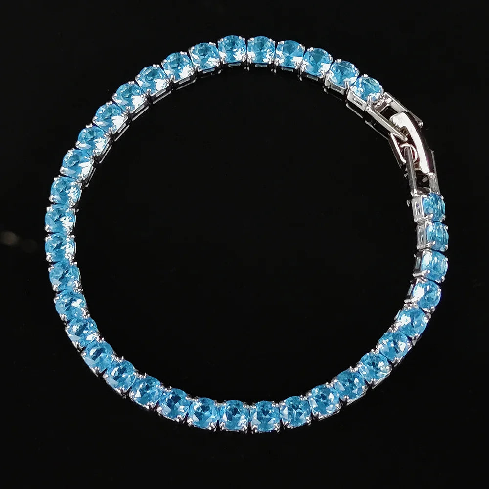 Pulseira Cravejada Turmalina Azul