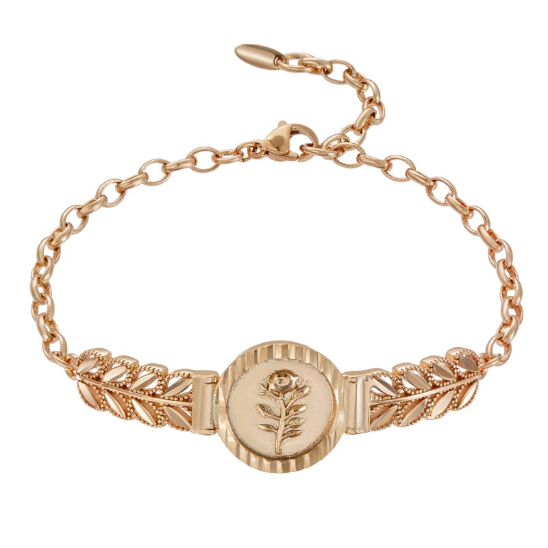 Bracelete Ouro Rose 585 Encanto Floral