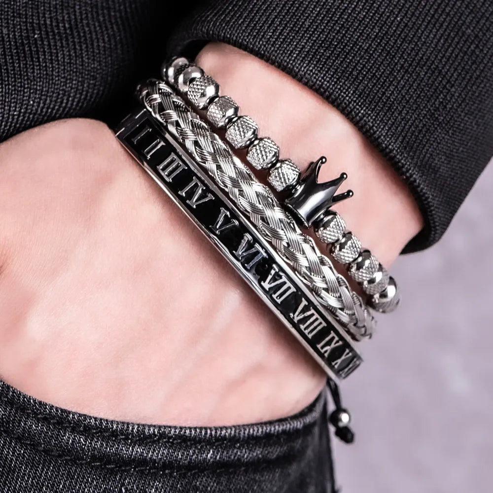 Bracelete Roma Masculino Aço Cirúrgico