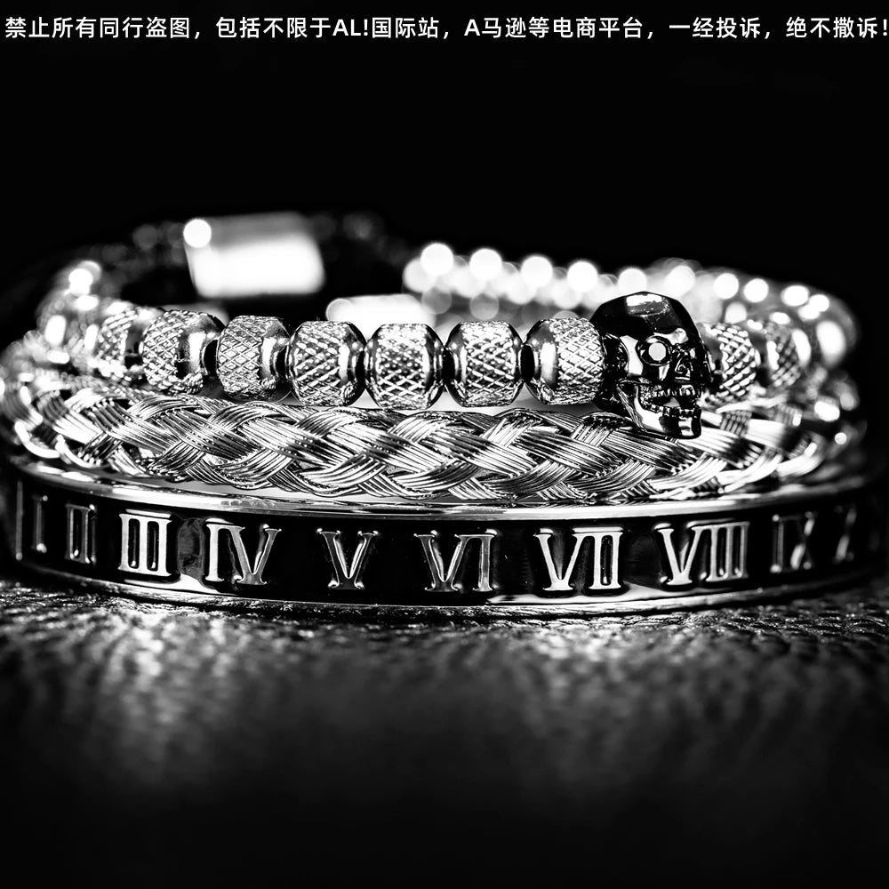 Bracelete royal black skull