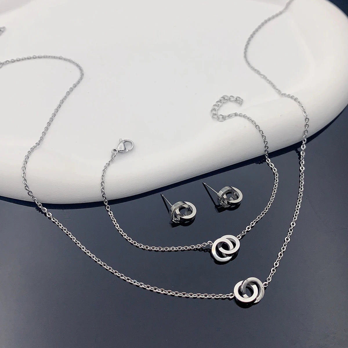 Conjunto anéis duplo (3 peças)