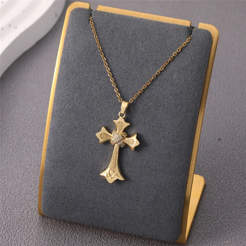 Colar Cruz Templário Banhado a Ouro