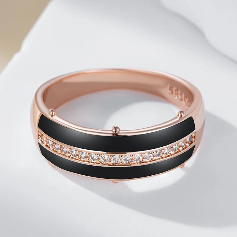 Anel obsidian - Ouro rose 585 - Coleção 2025.2