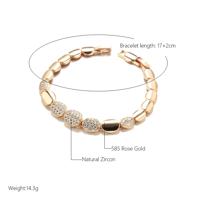 Bracelete Ouro Rose 585 Charme Sofisticado