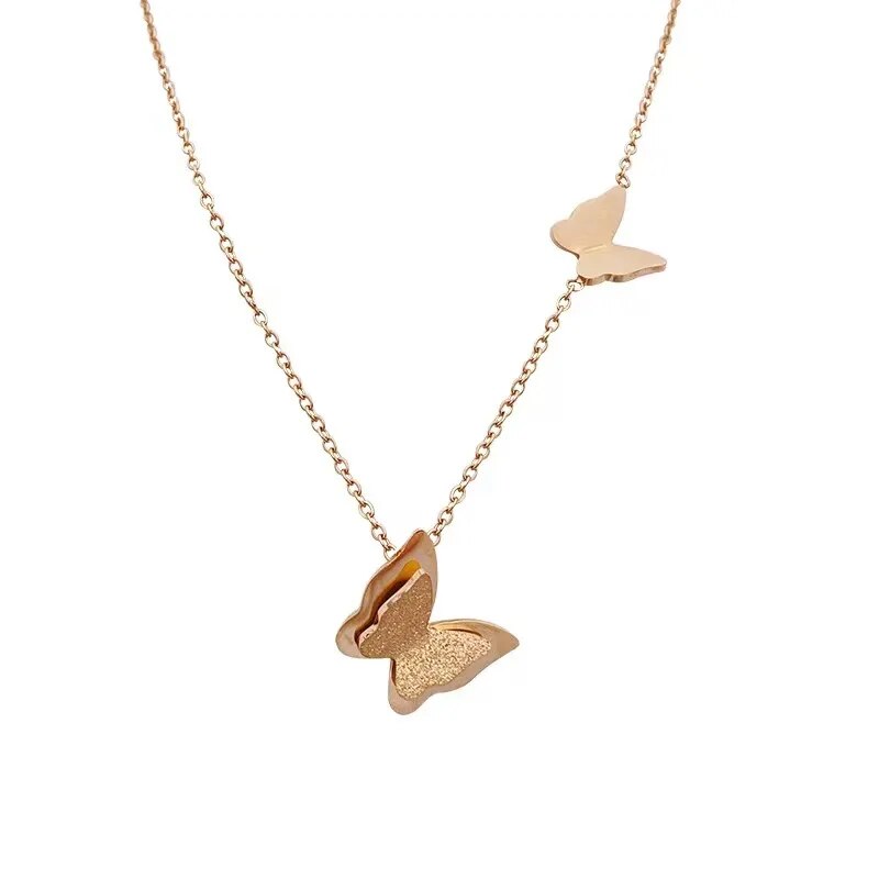 Colar Borboleta Ouro Rose