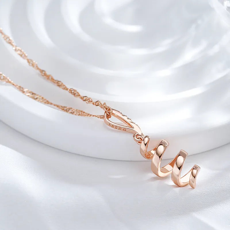 Colar Ouro Rose 585 Modelo Espiral