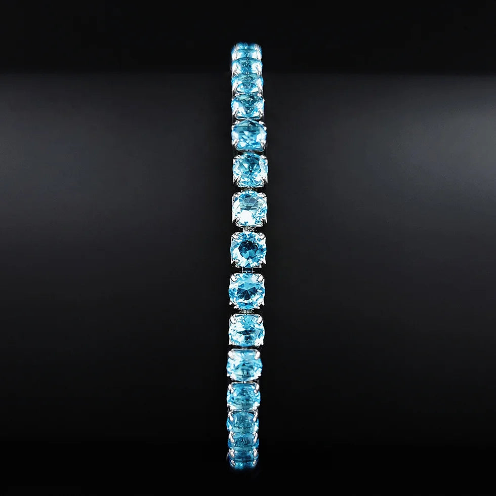 Pulseira Cravejada Turmalina Azul