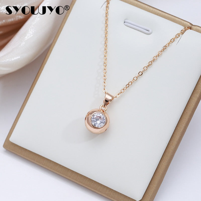 Conjunto Ouro Rose 585 Pingente Redondo
