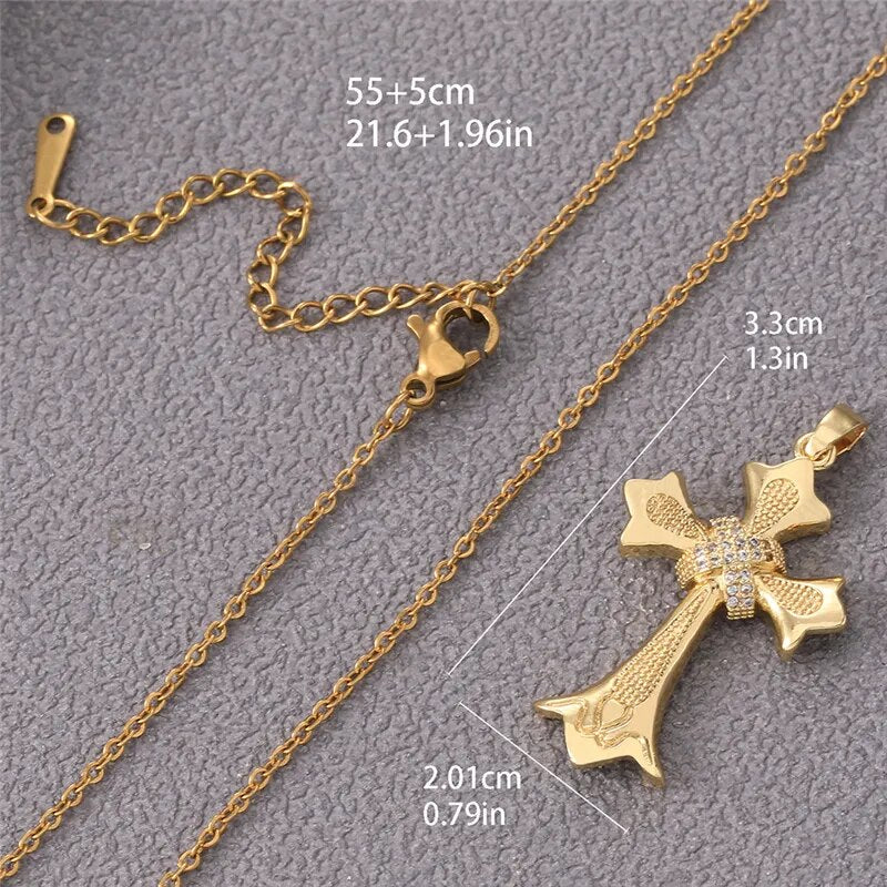 Colar Cruz Templário Banhado a Ouro