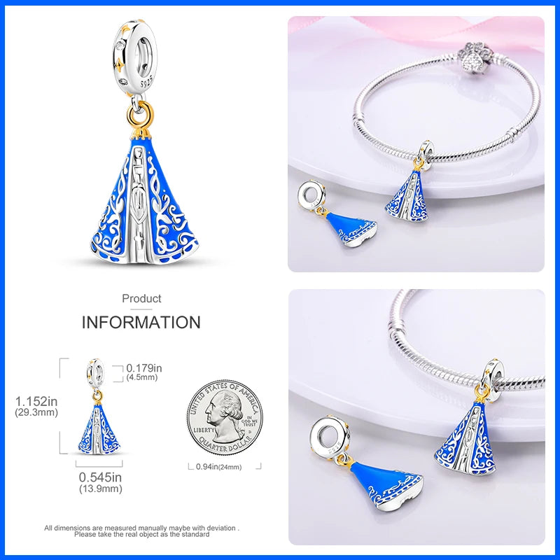 Berloques nossa senhora aparecida Prata 925