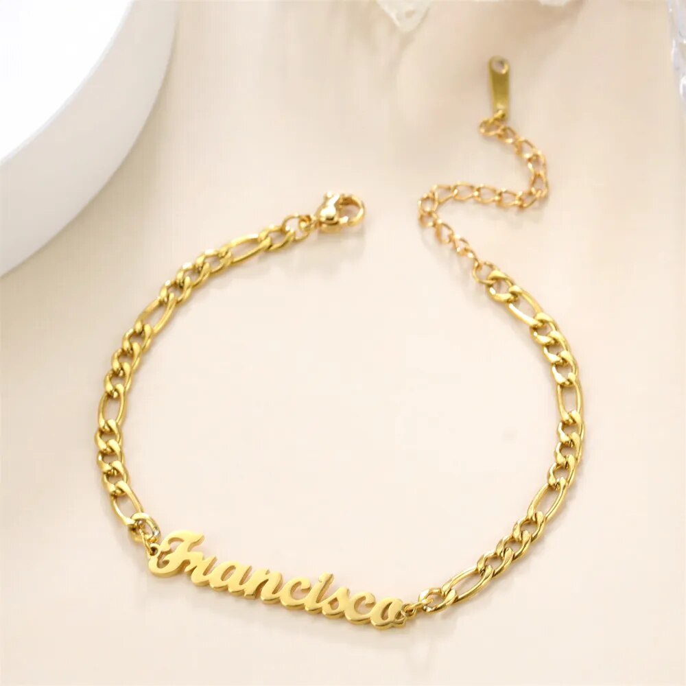 Pulseira infantil Personalizada (nome) elos duplos