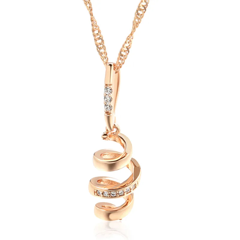 Colar Ouro Rose 585 Modelo Espiral