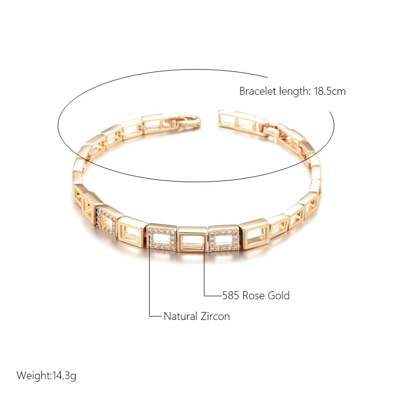 Bracelete Ouro Rose 585 Delicadeza Sutil