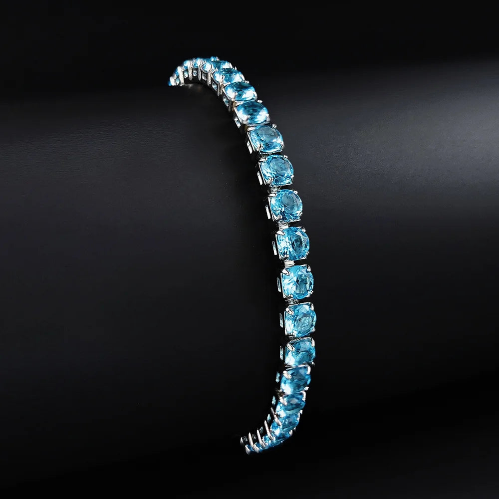 Pulseira Cravejada Turmalina Azul