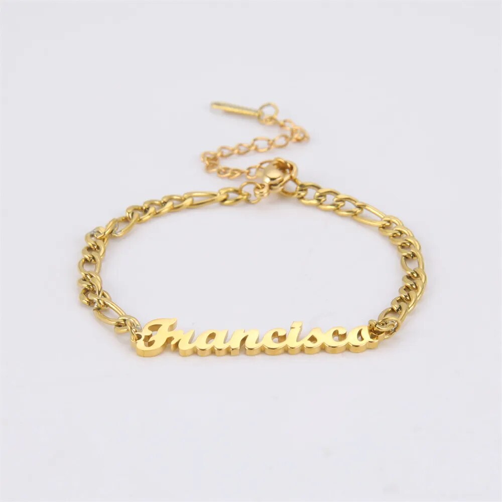 Pulseira infantil Personalizada (nome) elos duplos