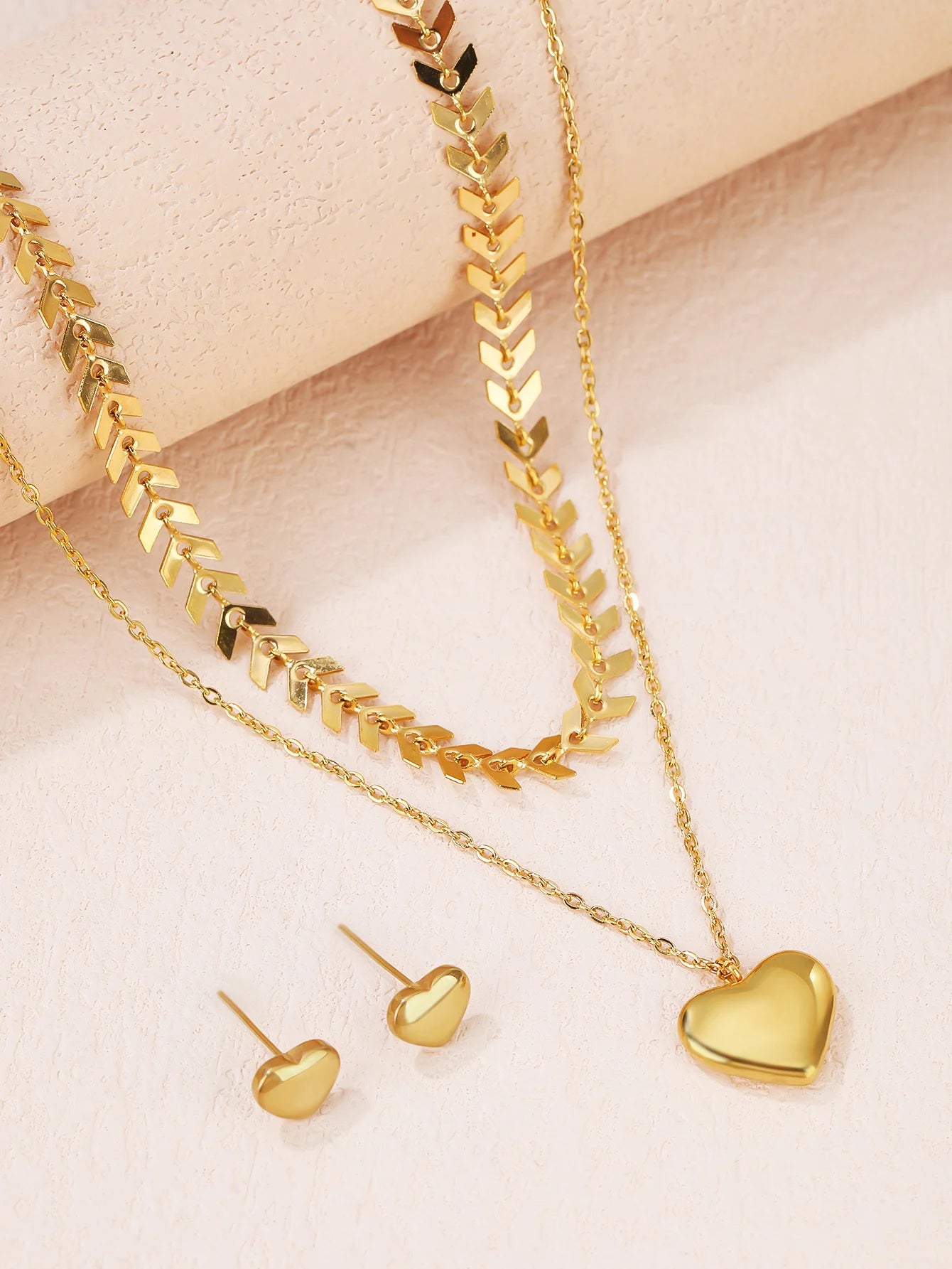 Conjunto Coração dourado (3 peças)